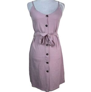 NWT Anthropologie Elizabeth Crosby Pink Emma Button Down Sleeveless Dress